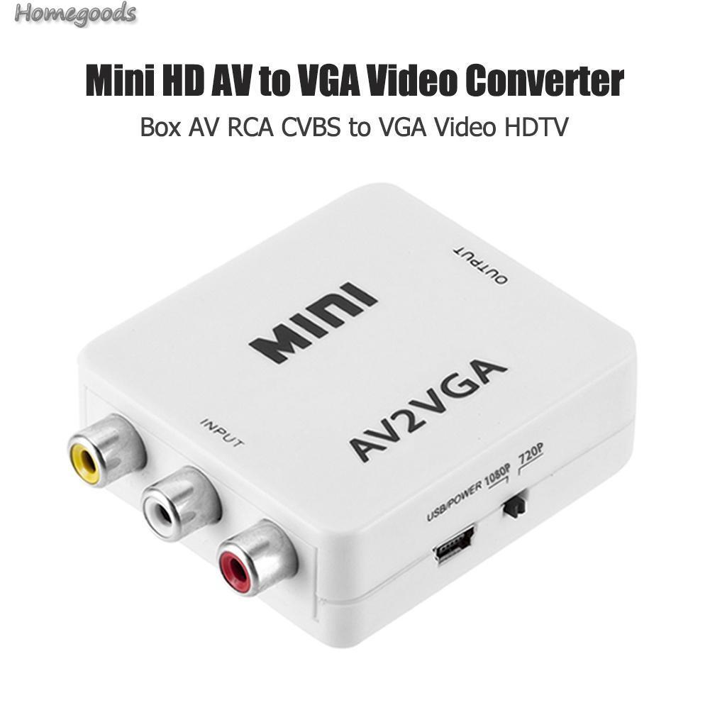 Bộ Chuyển Đổi Cổng Mini Av2Vga Video AV RCA Cvbs Sang VGA 3.5mm