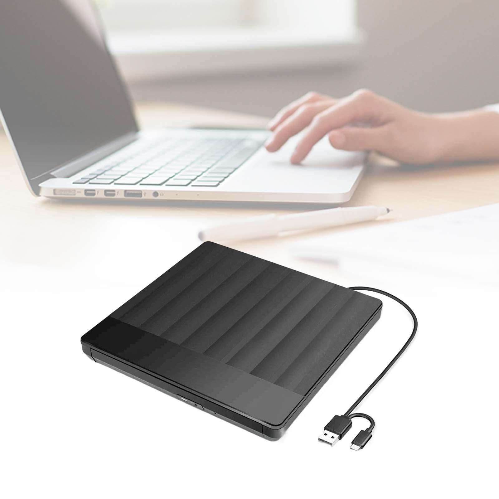 External USB  RW CD Writer Drive Burner Reader Player For Laptop Black