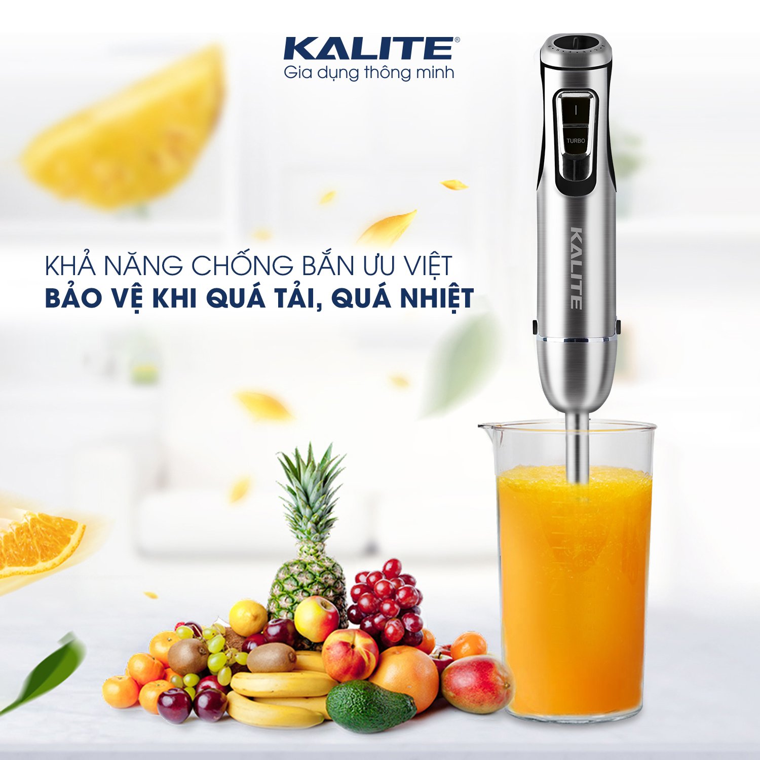 Máy Sinh Tố Cầm Tay KALITE KEB4112 Châu Âu Vỏ Hợp Kim Dung Tích 1100 ML Công Suất 600 W - Hàng Chính Hãng