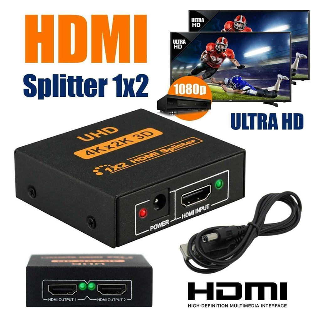 2x 1080P 3D 1 in 2 4K HDCP 1.4 Stripper HDMI Splitter Switcher for 3D HDTV