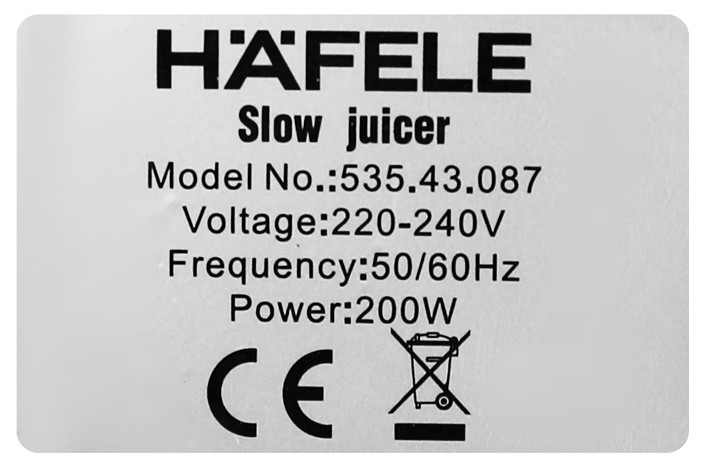 Máy ép trái cây tốc độ chậm Hafele GS-133N/ 535.43.811 - Hàng chính hãng