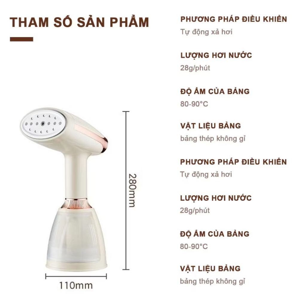 Bàn ủi hơi nước cầm tay Lumabella LB-12003 công suất cao 1500W ủi nhanh phẳng mọi loại vải, nhỏ gọn, tiện lợi - HÀNG CHÍNH HÃNG