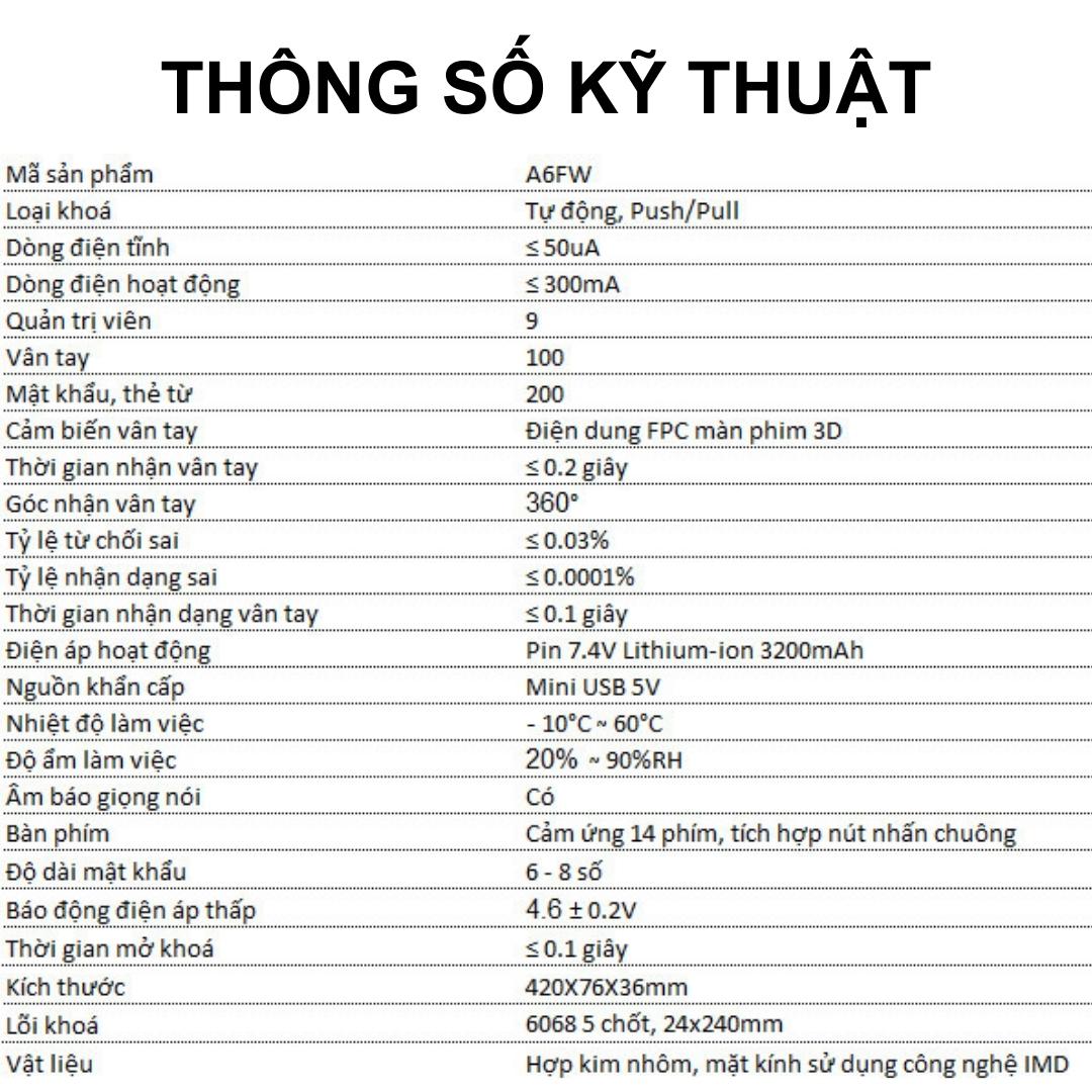 Khóa cửa vân tay thông minh IFlock Tuya A6FW