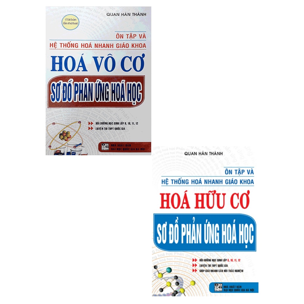 sách - combo ôn tập và hệ thống hóa nhanh giáo khoa: hóa hữu cơ + hóa vô cơ sơ đồ phản ứng hóa học (bộ 2 cuốn)