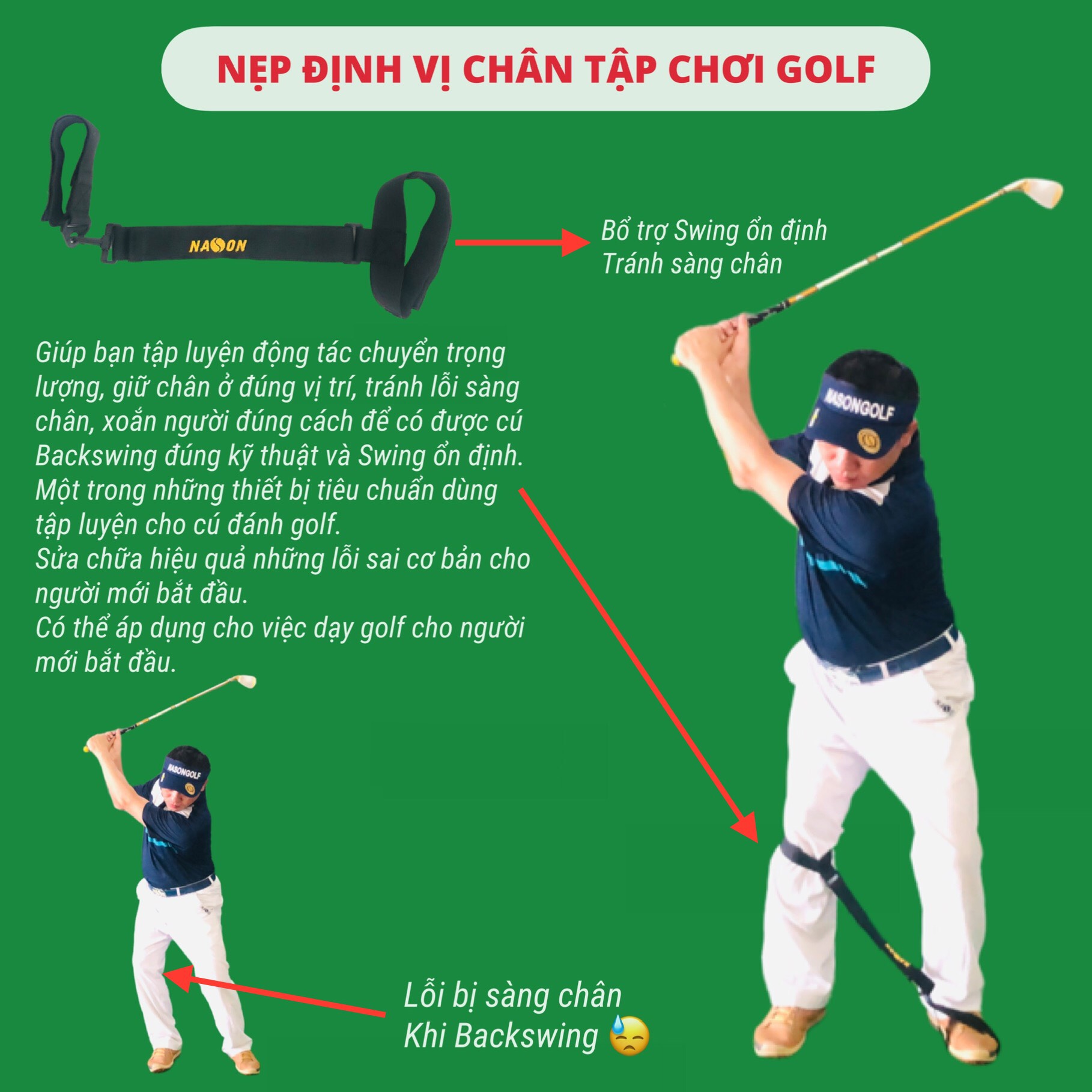 NẸP ĐỊNH VỊ CHÂN CHƠI GOLF | NASON