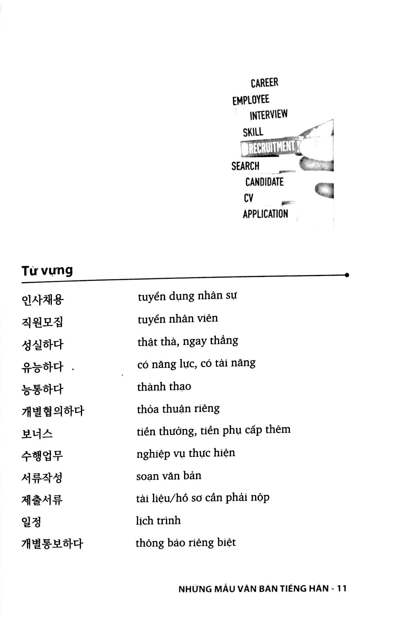 Những Mẫu Văn Bản Tiếng Hàn