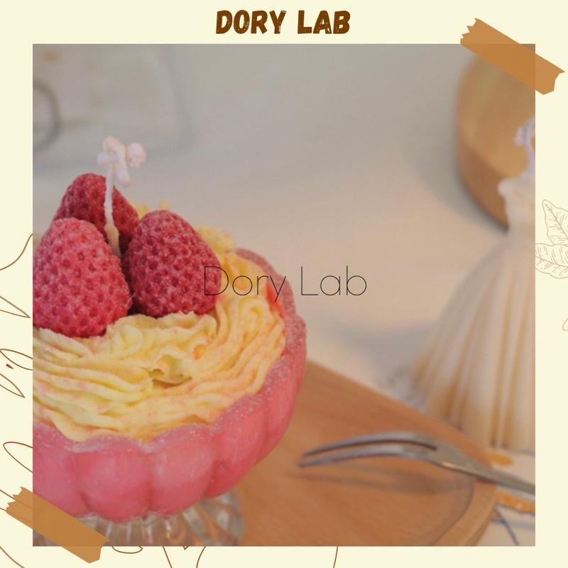 Nến Thơm Ly Kem Dâu Tây Handmade Không Khói, Quà Tặng Độc Đáo - Dory Lab