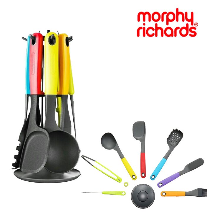 Bộ dụng cụ nấu bếp 7 món Morphy Richards RM1032, chất liệu silica gel và silicone chịu nhiệt cao, an toàn dễ vệ sinh