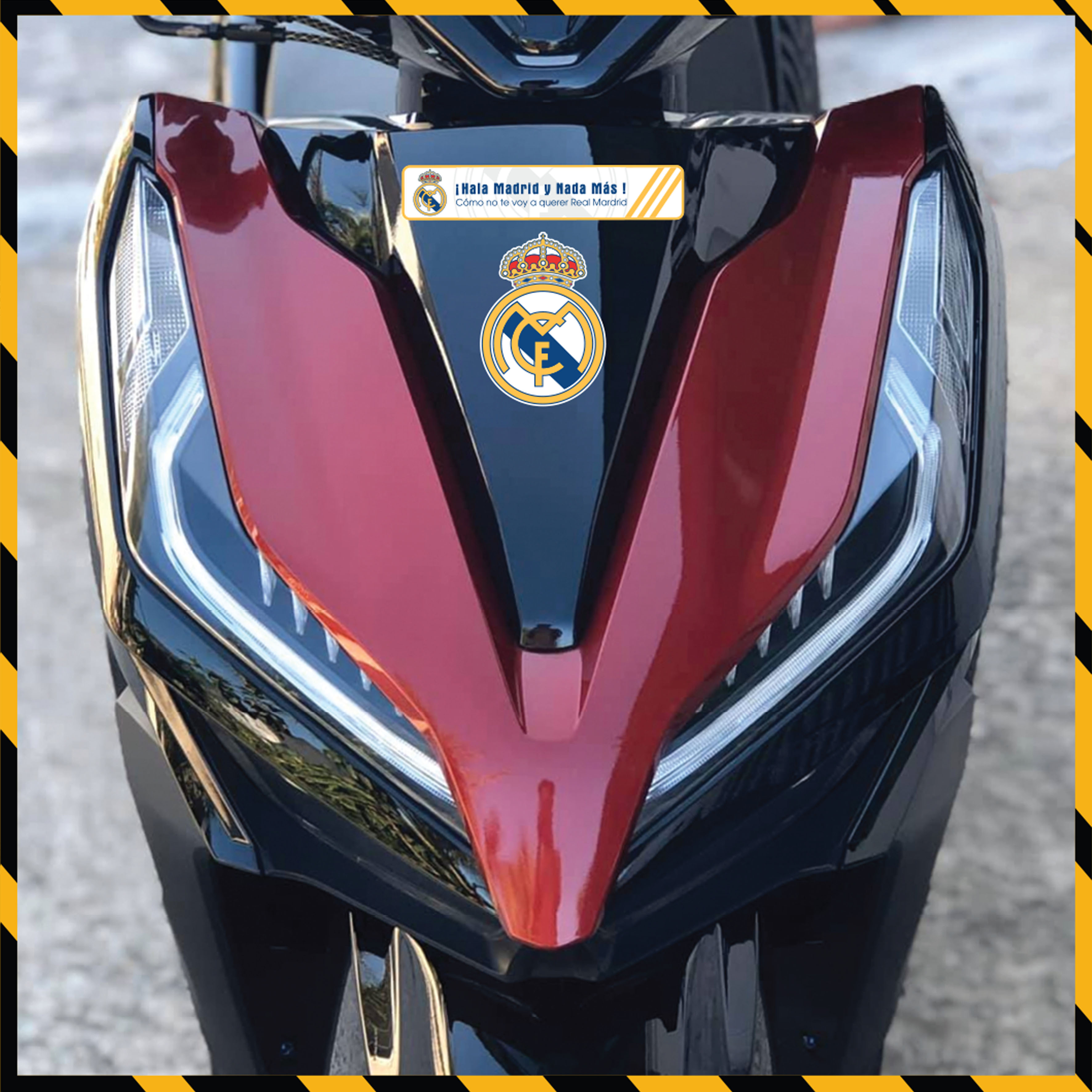 Hình Dán Sticker CLB Real Madrid Dán Tem Xe, Dán Nón, Điện Thoại, Laptop - Chất Liệu Chống Thấm Nước, Bền Màu