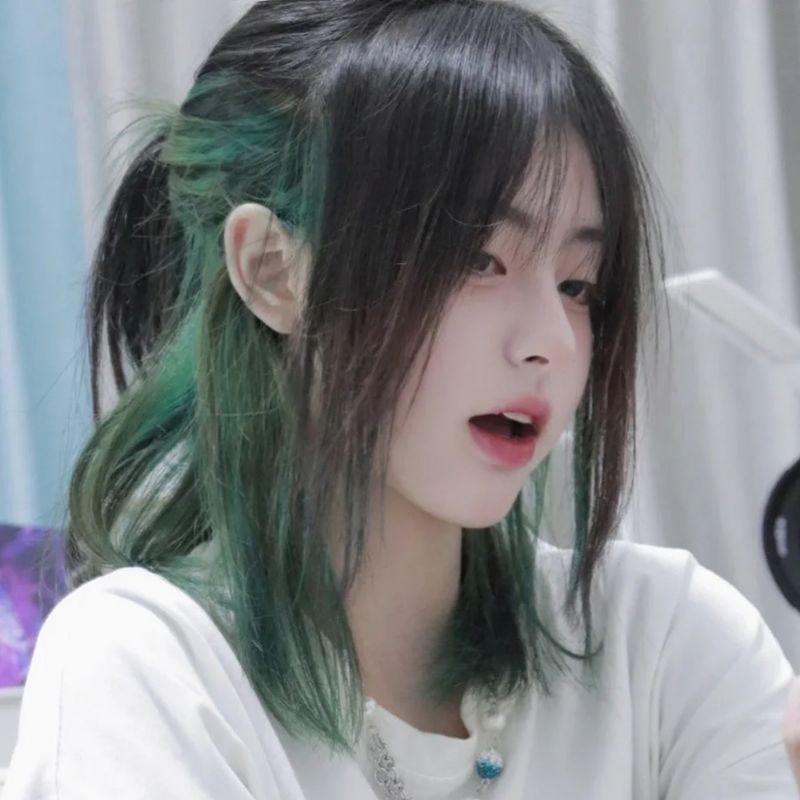 Wig/Tóc giả nguyên đầu cá tính nhuộm 2 lớp xanh đen hot trend - teen/lolita/cosplay BHT095
