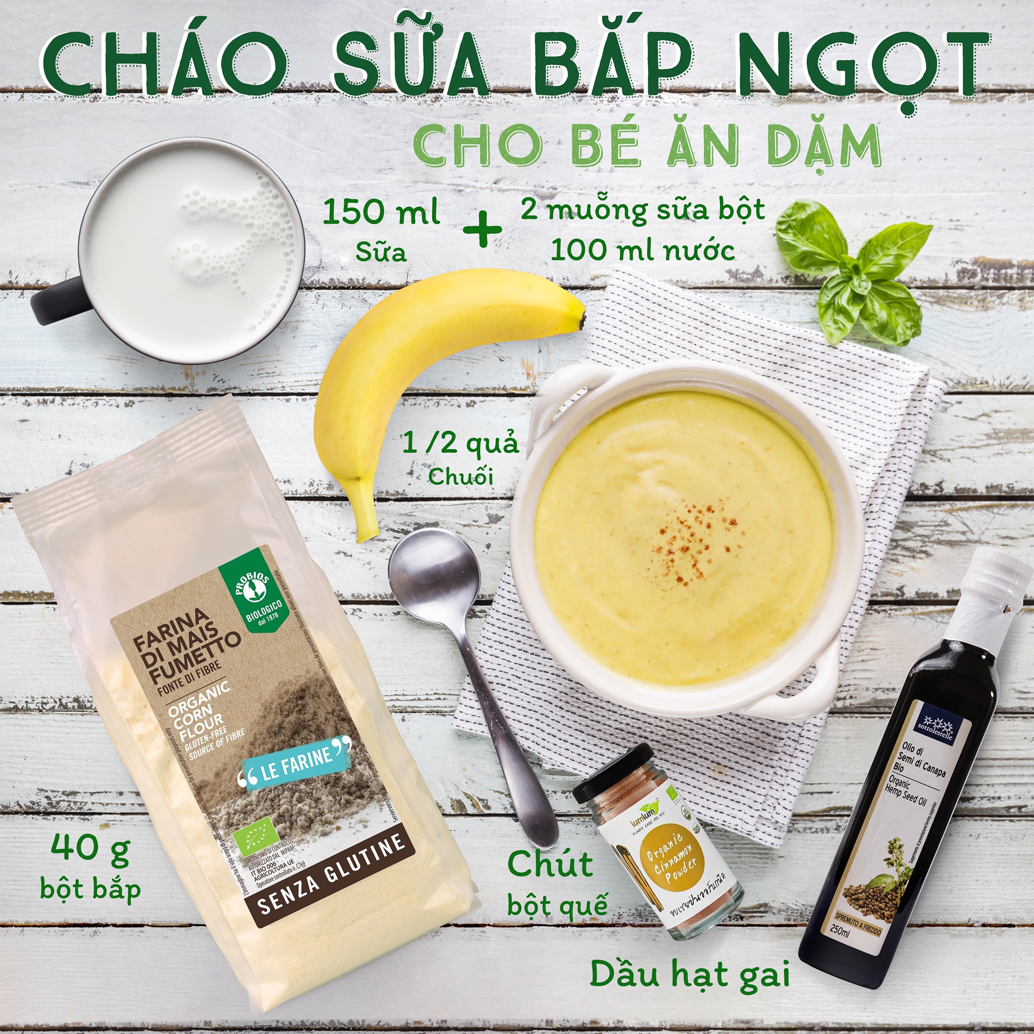 Bột bắp hữu cơ 375g ProBios Organic Corn Flour