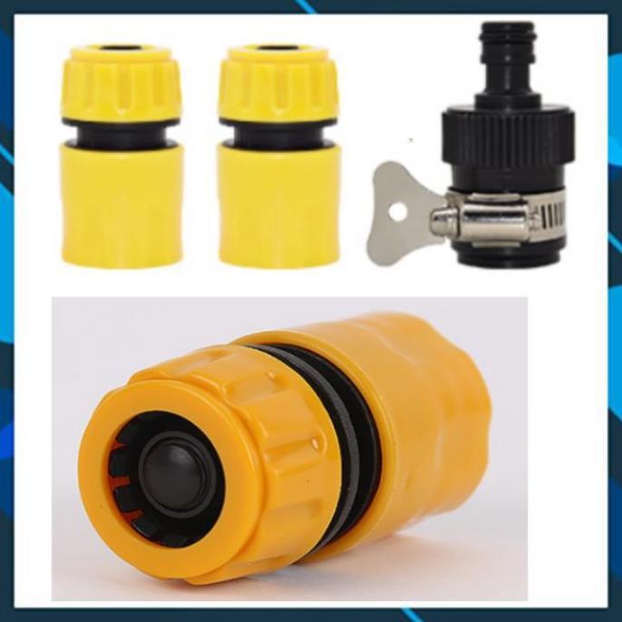 Bộ dây vòi xịt nước rửa xe, tưới cây , tăng áp 3 lần, loại 15m 206701 đầu đồng, cút,nối nhựa đen + mở chai
