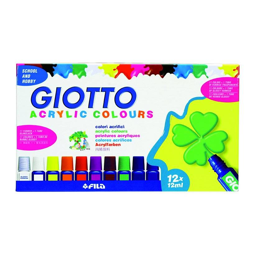 Hộp Màu Vẽ Giotto Acrylic Colours 359000 (12 Tuýp/Hộp)