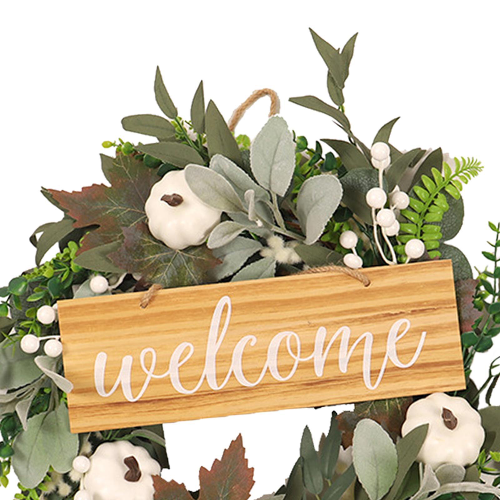 Artificial Wreath Decorative Large Green Wreath for Front Door Patio Window