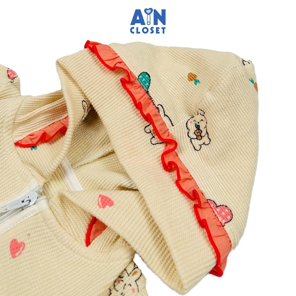 Áo khoác có nón bé gái họa tiết Thỏ Bóng Tim thun cotton. - AICDBGBGK9AJ - AIN Closet