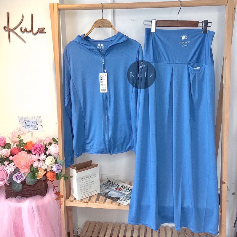 Set Áo nắng CUỘN NỮ + QUÂY THÔNG HƠI cùng màu, mềm, mát tiện lợi ngày hè