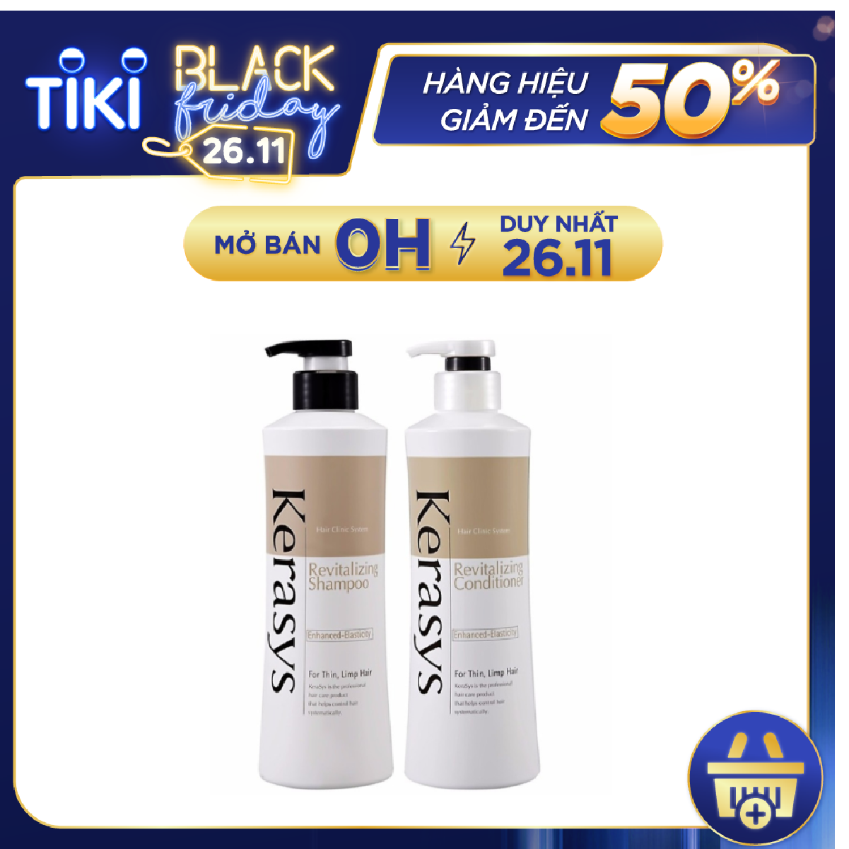 Bộ dầu gội, xả tăng cường độ đàn hồi cho tóc KERASYS REVITALIZING 600ml - Hàn Quốc Chính Hãng