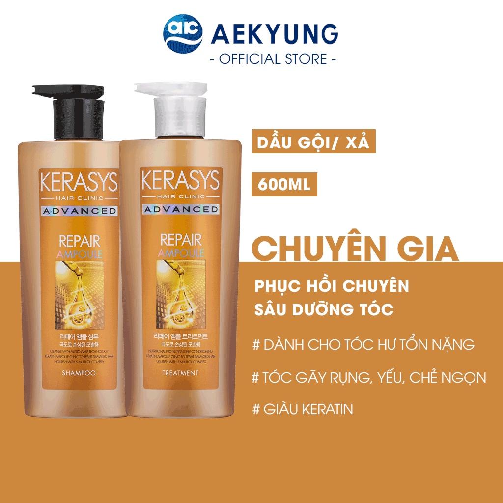 Bộ dầu gội và dầu xả KERASYS ADVANCD Repair Ampoule phục hồi chuyên sâu dưỡng tóc chắc khỏe phù hợp tóc hư tổn, chẻ ngọn