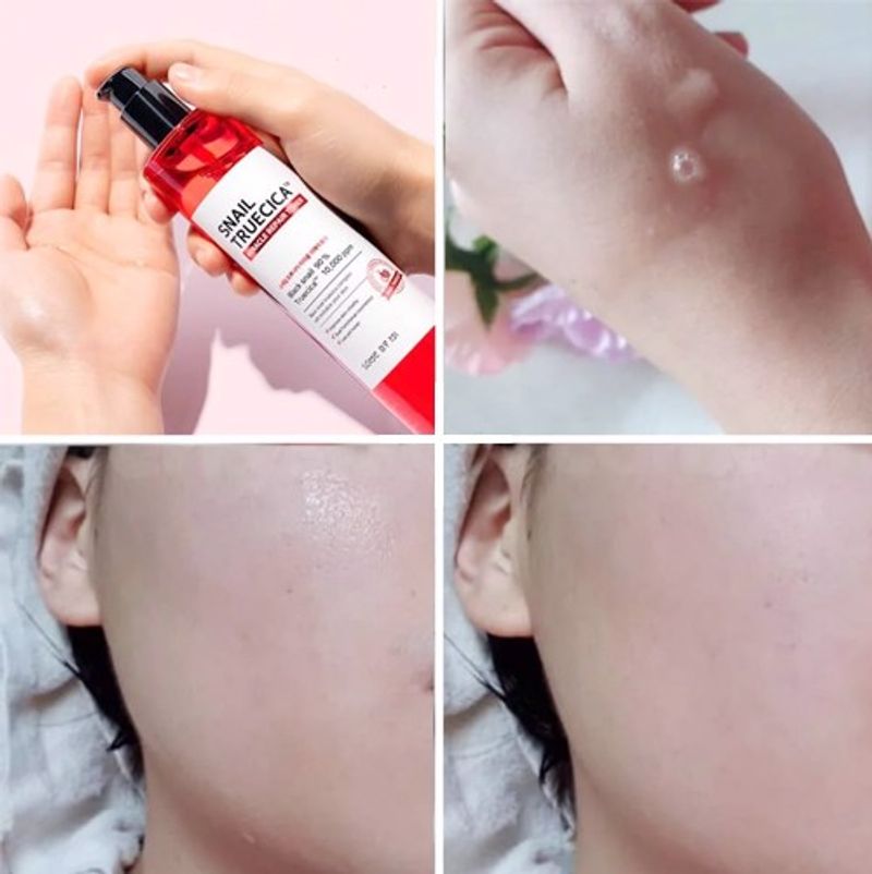 Nước Hoa Hồng Cân Bằng Da, Giúp Da Săn Chắc Chiết Xuất Ốc Sên Some By Mi Snail Truecica Miracle Repair Toner 135ml tặng kèm bông nở rửa mặt