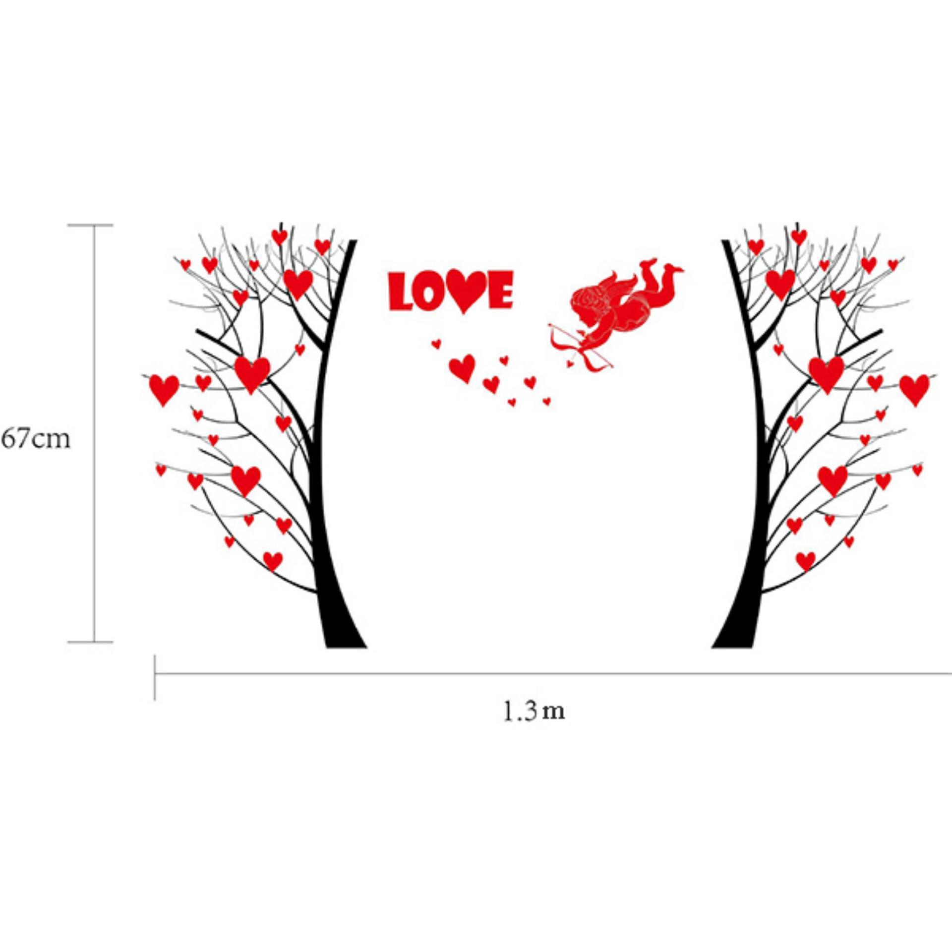 Decal dán tường Cây trái tim - HP182