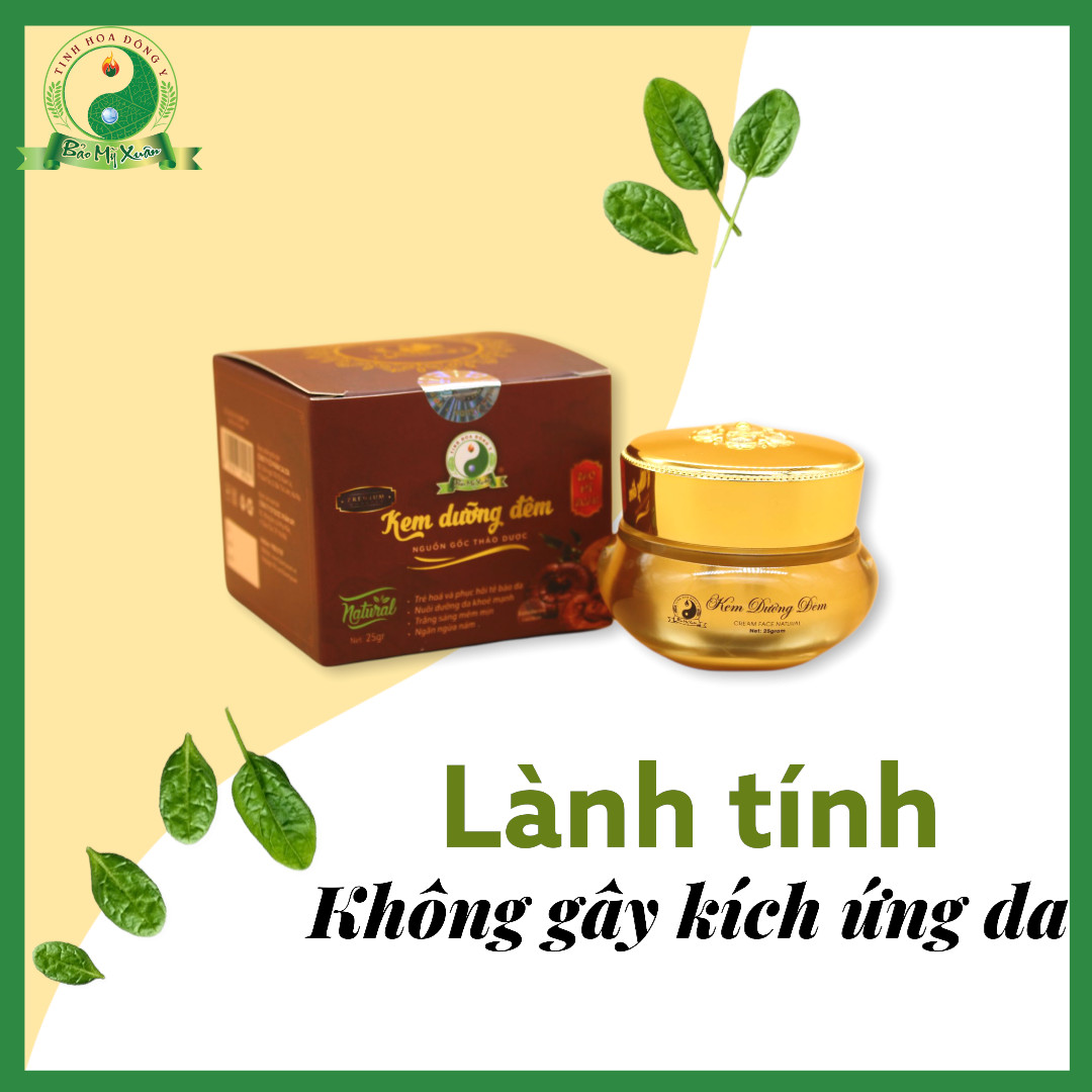 Kem Dưỡng Da Chiết Xuất 100% Thảo Mộc Thiên Nhiên Lành Tính Không Kích Ứng Da Nhiều Dưỡng ẨmThích Hợp Cho Da Dầu Nhờn Nhạy Cảm Khô  Nuôi dưỡng Phục Hồi Da Vào Ban Đêm Giúp Trẻ Hóa Làn Da Ngăn Ngừa Lão Hóa Lọ 25g Bảo Mỹ Xuân