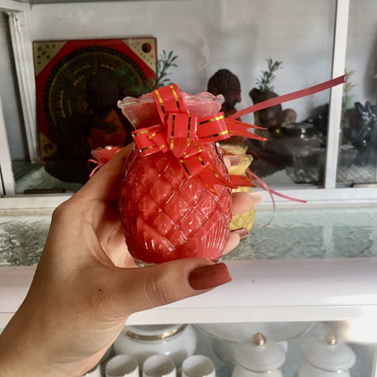 Nến ly bơ TRÁI THƠM 1 NGÀY tự nhiên, không khói .