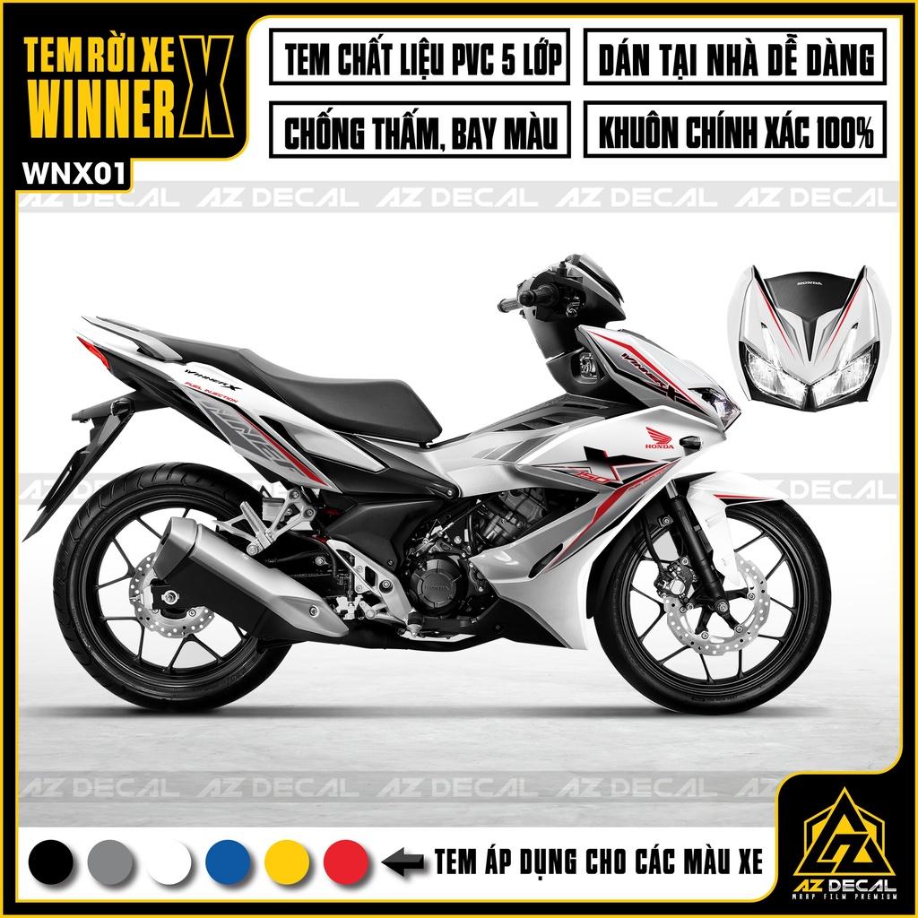 Tem Rời Dán Xe Winner X Mẫu Thiếu Kế X 150 | WNX01 | Decal Chế Xe Chất Liệu PVC Chống Nước, Chống Bay Màu - Trắng Đỏ