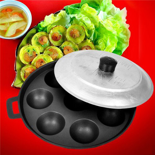 Khuôn Đổ Bánh Khọt 10 Lỗ Có Nắp Đậy