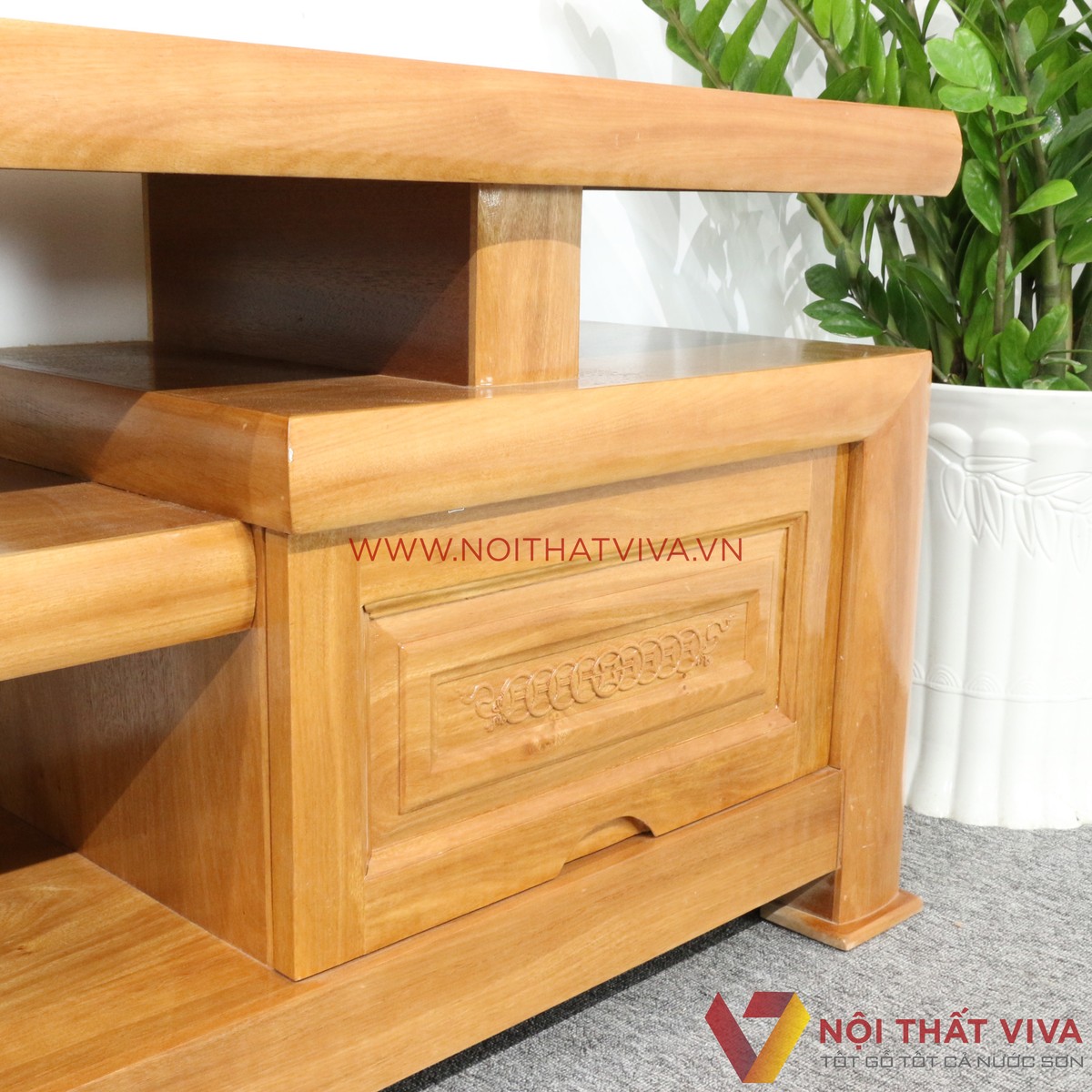 Kệ Tivi Gỗ Đinh Hương 2 Hộc Kéo Đẹp Giá Rẻ