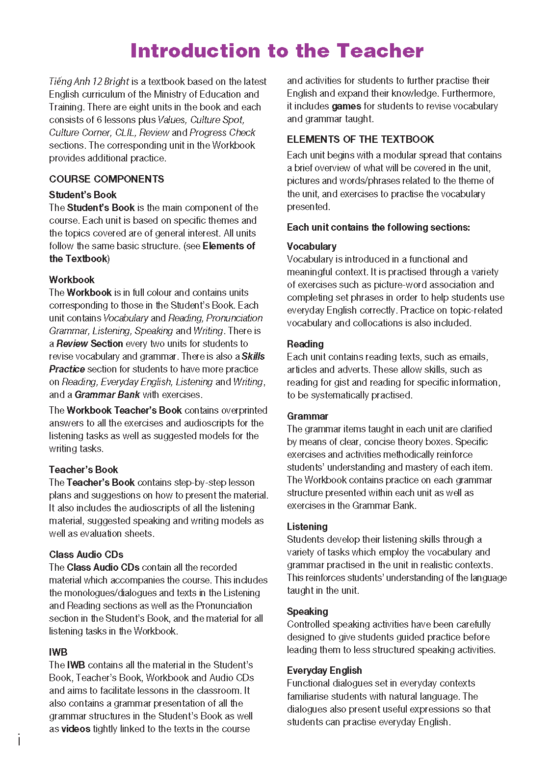 Tiếng Anh 12 Bright - Teacher's Book