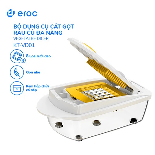 Bộ Dụng Cụ Cắt Gọt Rau Củ Quả Đa Năng Eroc VEGETALBE DICER V-KT-VD01 - Hàng Chính Hãng Eroc