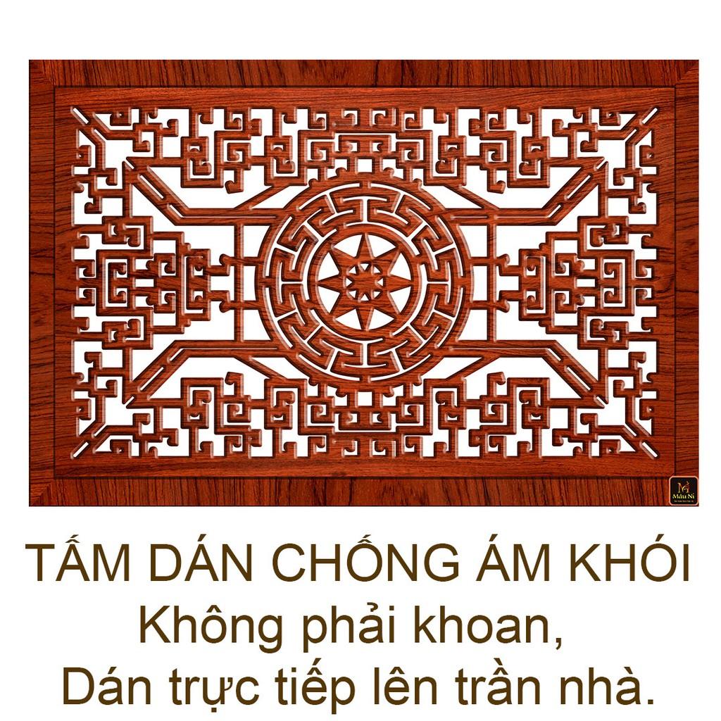 Tấm dán chống ám khói phòng thờ, dán lên trần nhà, không phải khoan, Kích thước 41cm x 61cm - màu nâu gỗ