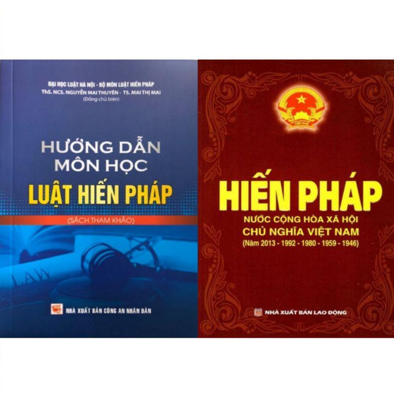 Sách - Combo 2 cuốn Hướng dẫn môn học luật Hiến pháp + Hiến pháp (5 năm 2013-1992-1980-1959-1946)