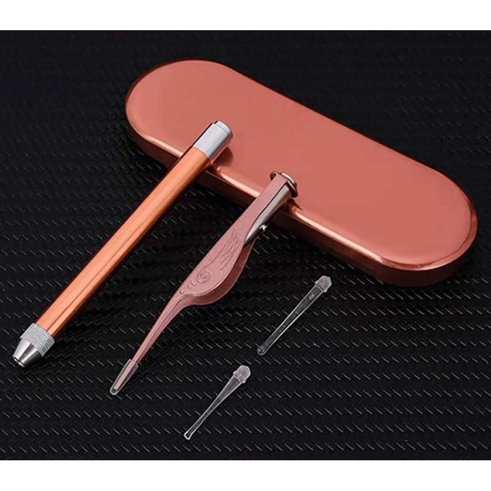 Bộ Lấy Ráy Tai Có Đèn LED INOX Cao Cấp - Lấy Ráy Tai Trẻ Em An Toàn, Tiện Lợi, Vệ Sinh ,Tặng Kèm + 2 Pin AAA + 3 Pin Cúc Áo  - Hàng Chất Lượng