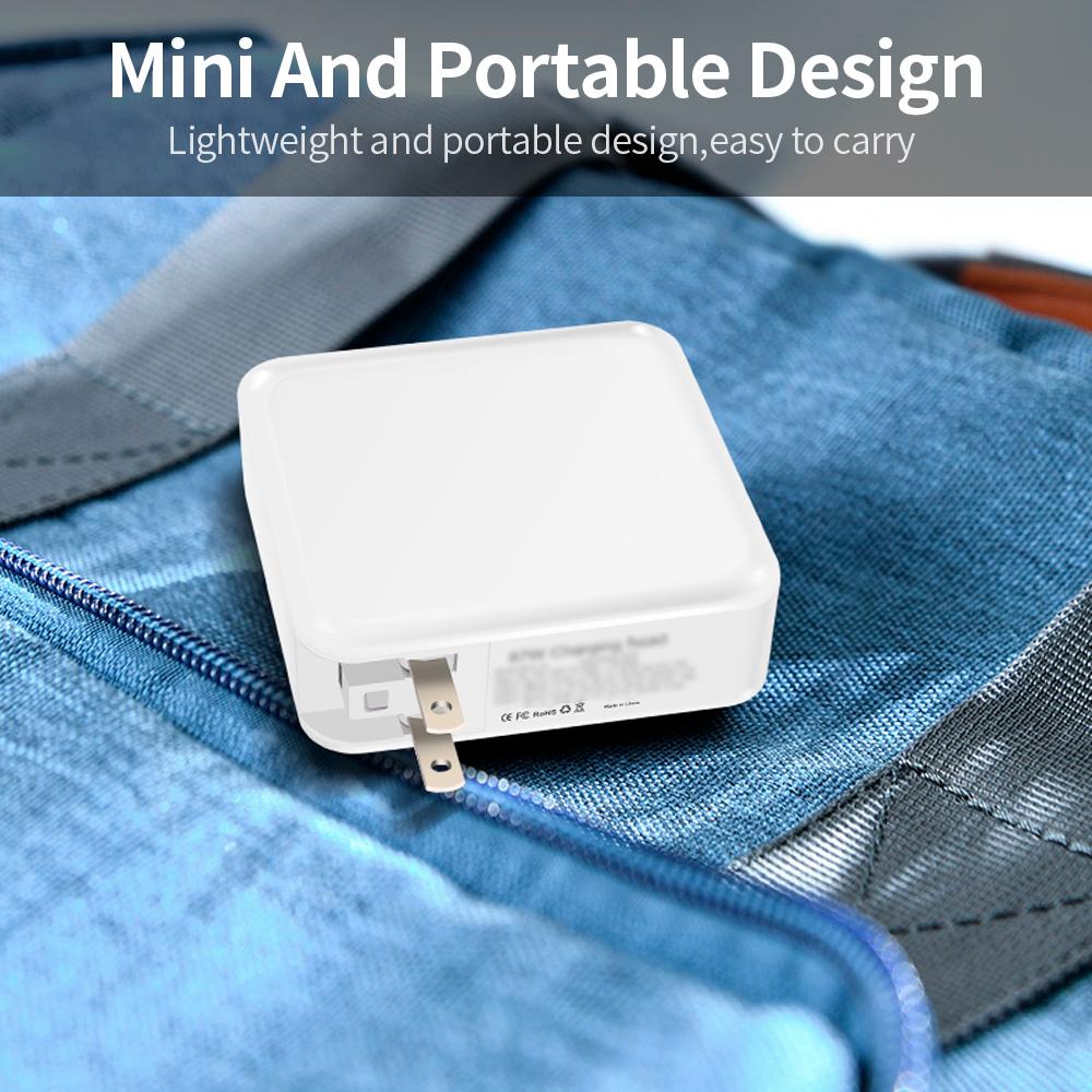 Bộ chuyển đổi di động WLX-i8 2 cổng USB + Bộ sạc Type-C 65W PD + QC3.0 Sạc nhanh cho máy tính bảng / điện thoại