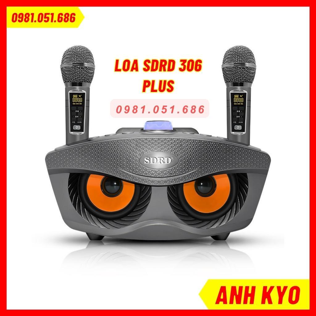 Loa karaoke bluetooth SD 306 Plus, Loa mắt cú, phiên bản cao cấp của SD 306, Tặng kèm 2 mic xách tay đi du lịch cực chất