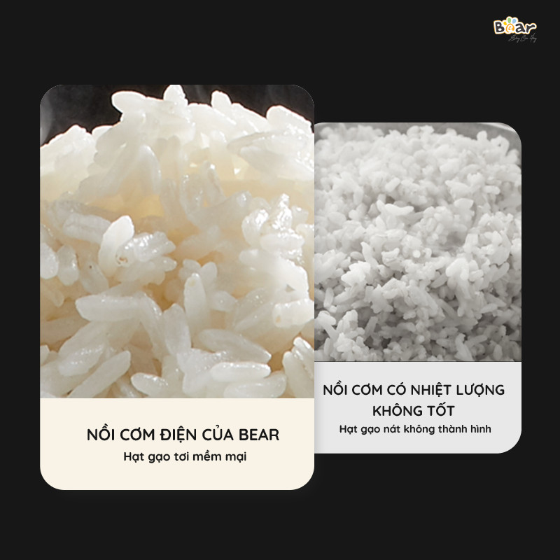 Nồi Cơm Điện Tử Bear 3L Lòng Nồi 5 Lớp Đa Năng Nấu Cơm Nấu Cháo Hầm Hấp Hâm Nóng Hẹn Giờ Lên Đến 12 Tiếng SB-NC30A - HÀNG CHÍNH HÃNG