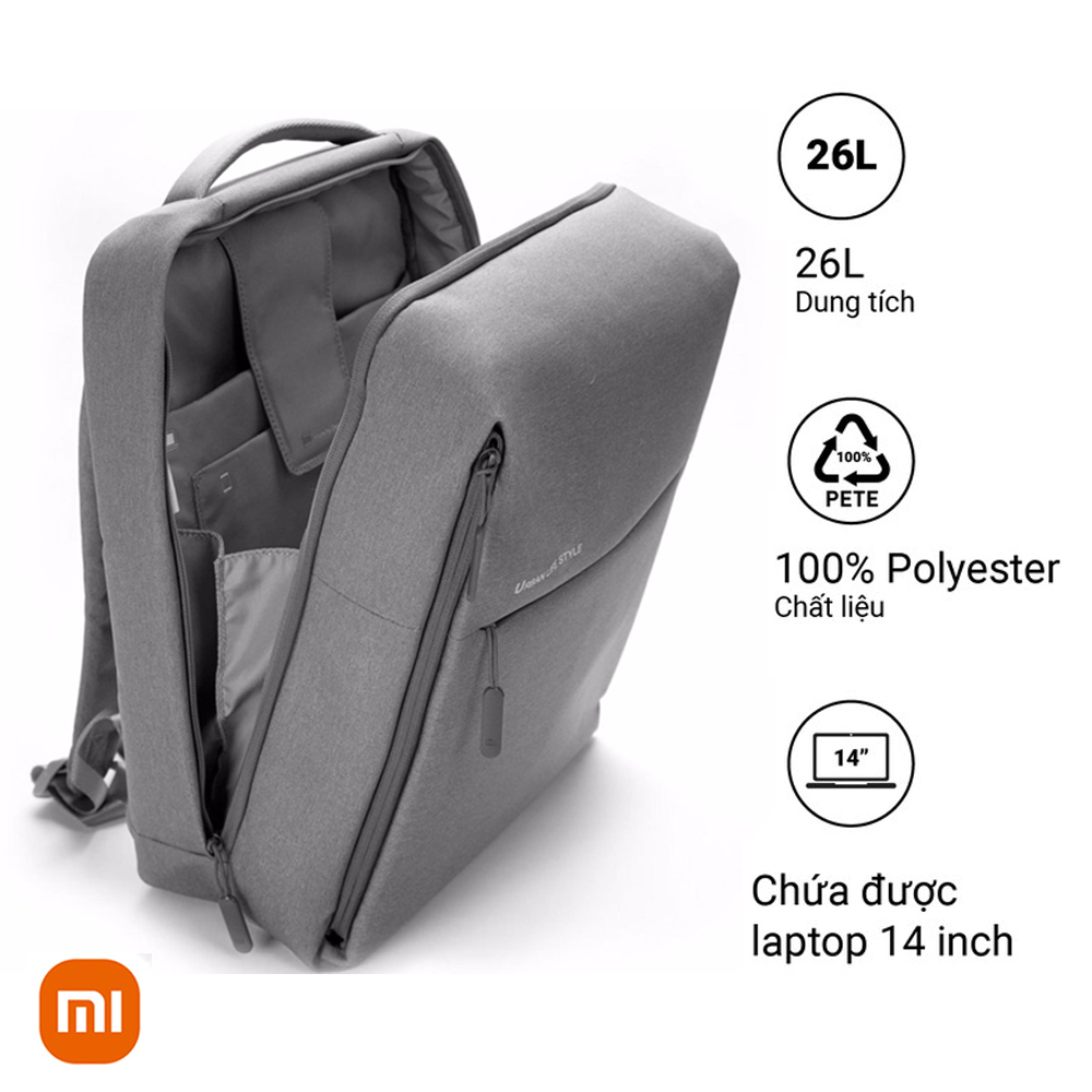 Ba lô Xiaomi Commuter Backpack- Hàng chính hãng - Balo Xiaomi thời thượng thanh lịch, rộng rãi, nhiều ngăn chưa, kháng nước