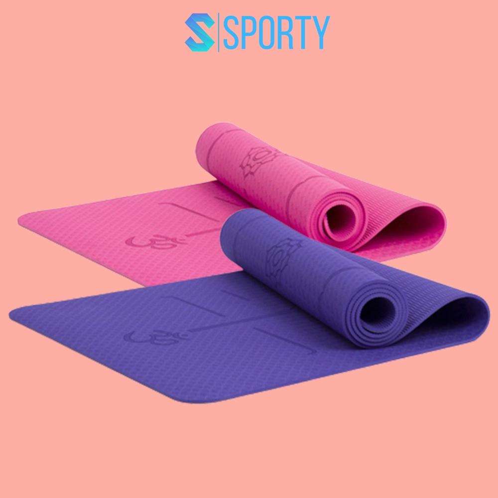 Thảm tập Yoga SPORTY chất liệu TPE cao cấp 2 lớp dày 6mm, chống trơn trượt, chính hãng