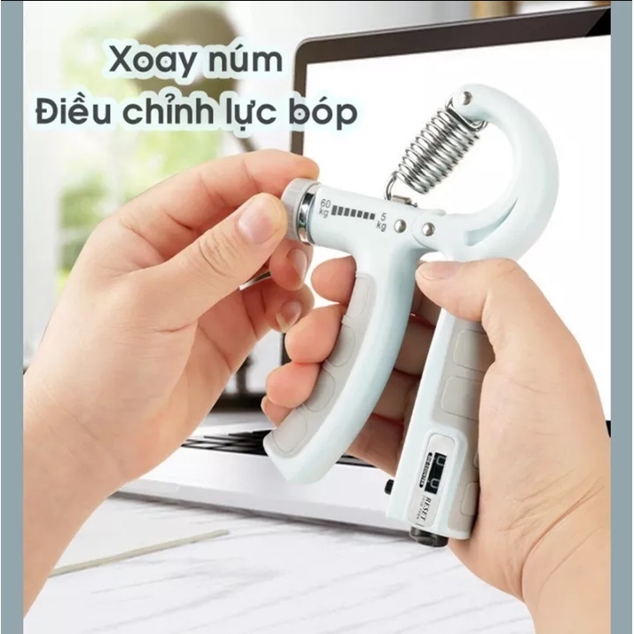 Kìm Bóp Tay Kìm Tập Cơ Tay Dụng Cụ Tập Gym Tại Nhà Điều Chỉnh Lực 5-60kg Có Đếm Số Tự Động Giao Màu Ngẫu Nhiên