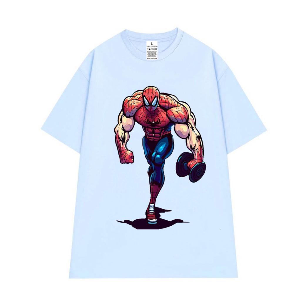 Áo thun tay lỡ unisex nam nữ oversize phong cách mcu Spider man tập Gym