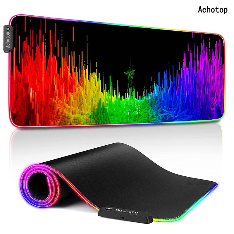 RGB Văn Phòng Lớn Bàn Máy Tính Thảm Bàn Bàn Phím Miếng Lót Chuột Lớn XL Razer Laptop Đệm Bàn Làm Việc Không Trơn Trượt game Thủ Mousepad Thảm