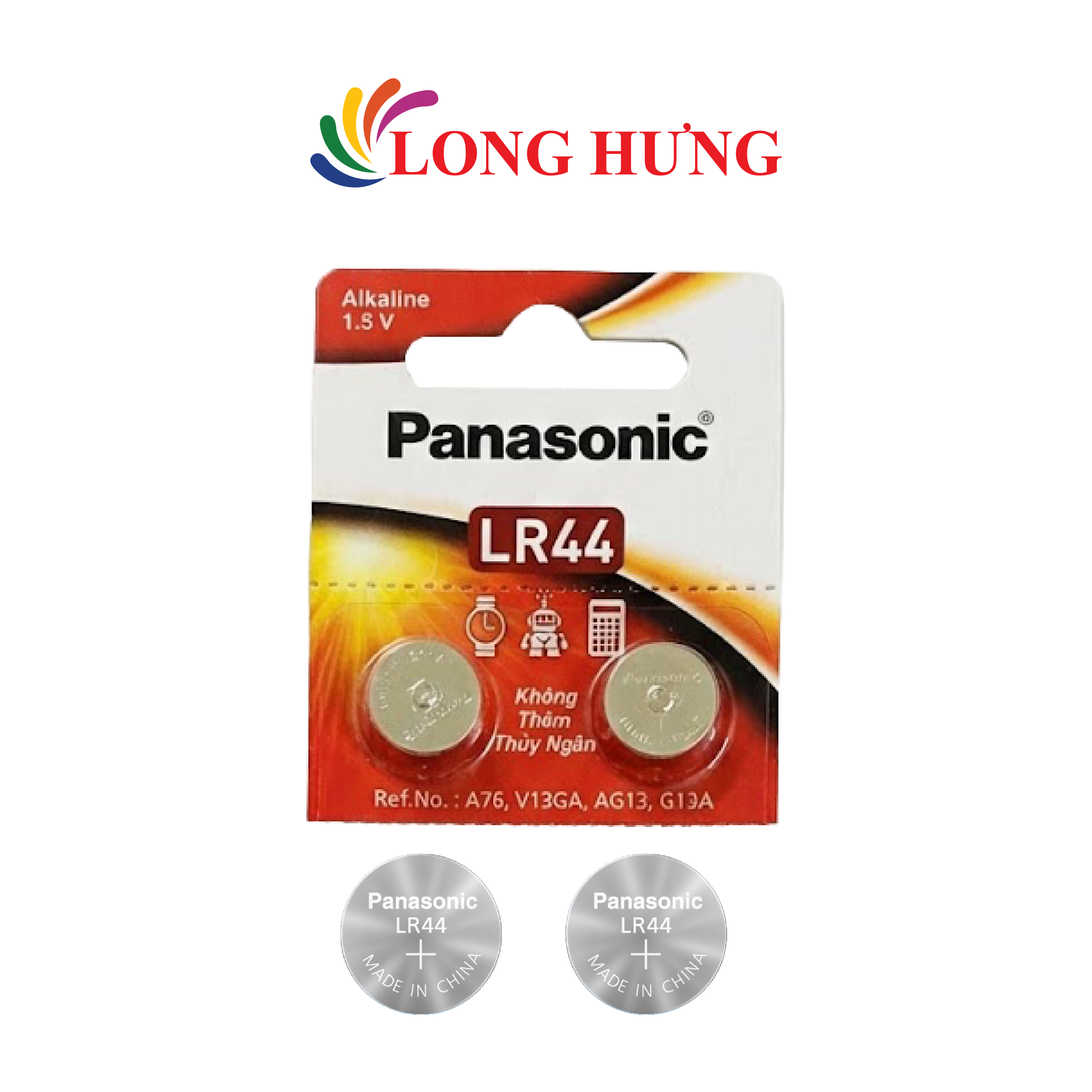Pin nút Panasonic Alkaline 1.5V LR44VN/2B5 (2 viên/10 viên/200 viên) - Hàng chính hãng