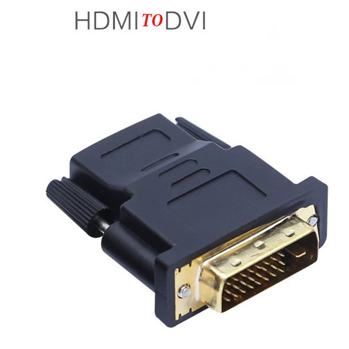 Đầu Chuyển Đổi HDMI Sang DVI 20124 Đầu chuyển đổi DVI-D (24+1) cổng đực sang HDMI cổng cái  (màu đen) Đầu chuyển đổi  HDMI cái sang DVI 24+1 đực - Hàng Nhập Khẩu