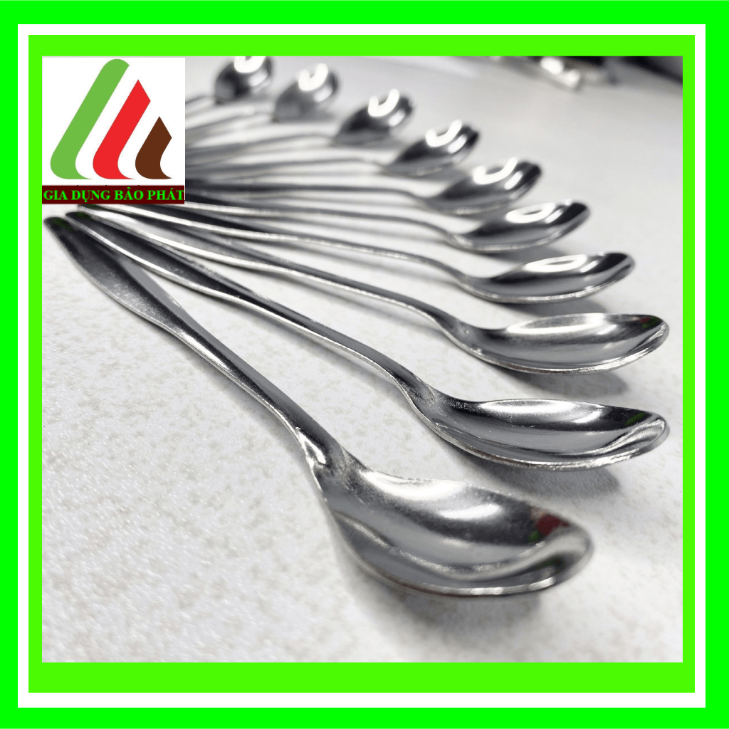 Bộ 10 muỗng / thìa inox cà phê nhỏ đơn giản đẹp dễ thương sáng bóng dày dặn cán ngắn 12,5cm