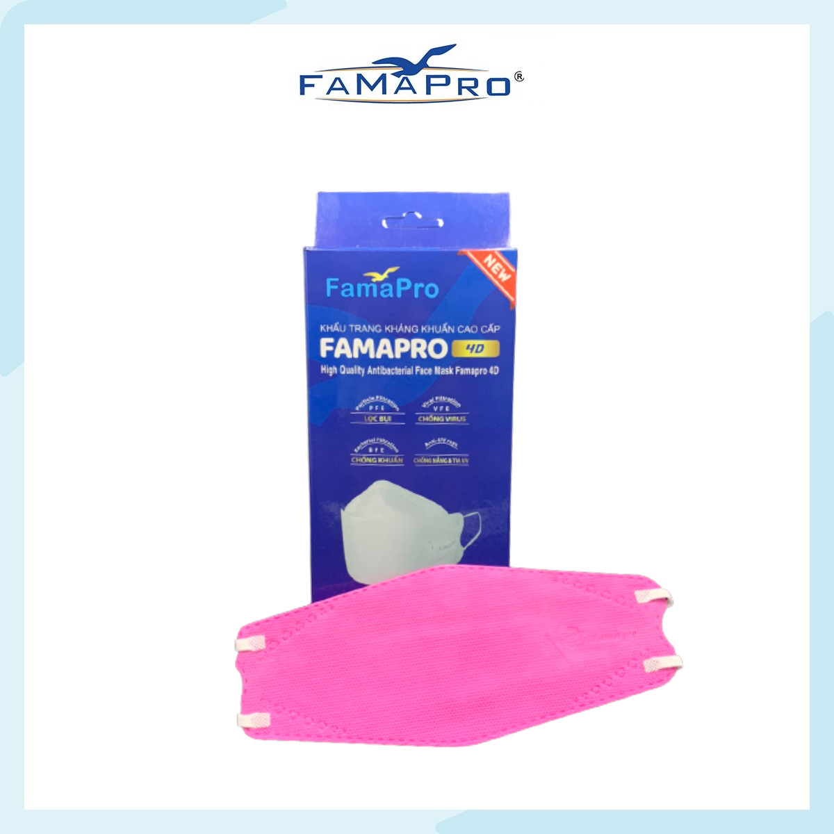 - Khẩu trang y tế kháng khuẩn cao cấp Famapro 4D tiêu chuẩn KF94