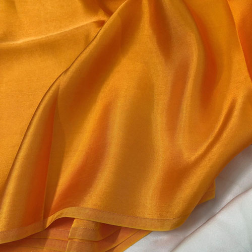 Vải Lụa Tơ Tằm satin màu vàng đồng may áo dài, dệt thủ công, khổ rộng 90cm, mềm mượt &amp; thoáng mát