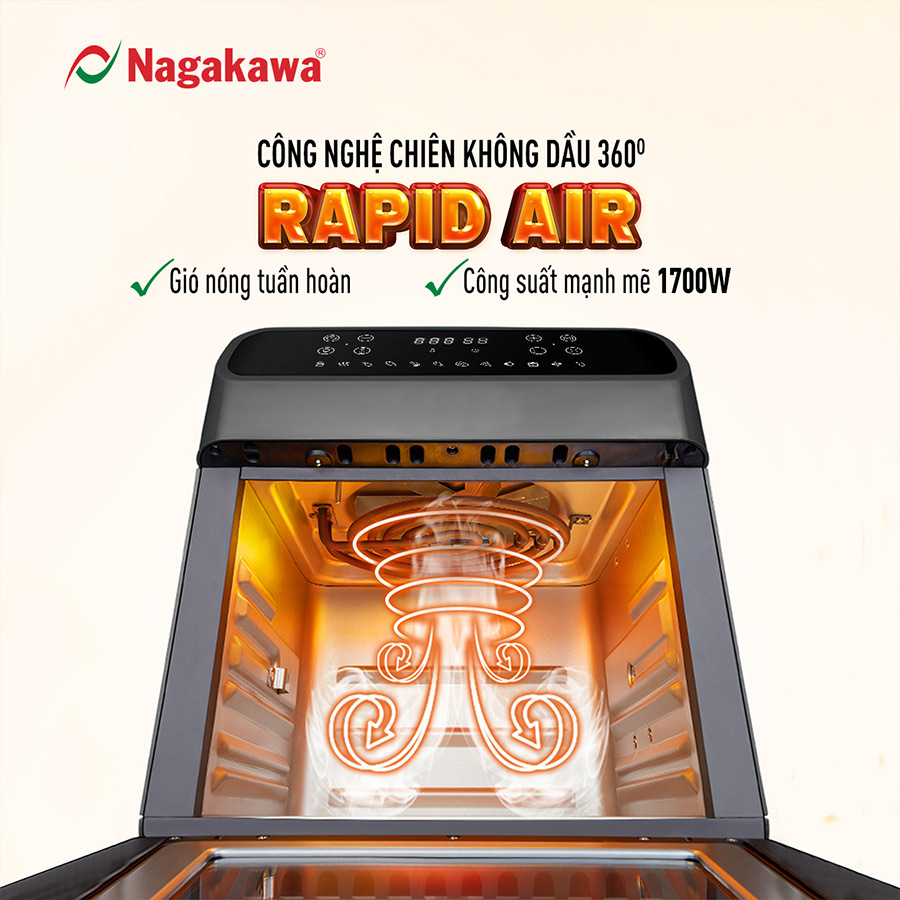 Nồi chiên không dầu Nagakawa NAG3306 - Hàng chính hãng