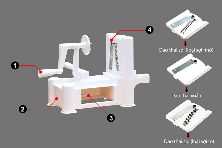 Dụng cụ bào rau củ hình lốc xoáy 3A - Hàng chính hãng