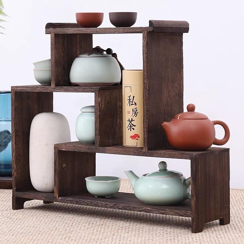 Kệ gỗ đứng để bộ trà, đồ trang trí hoặc decor không gian